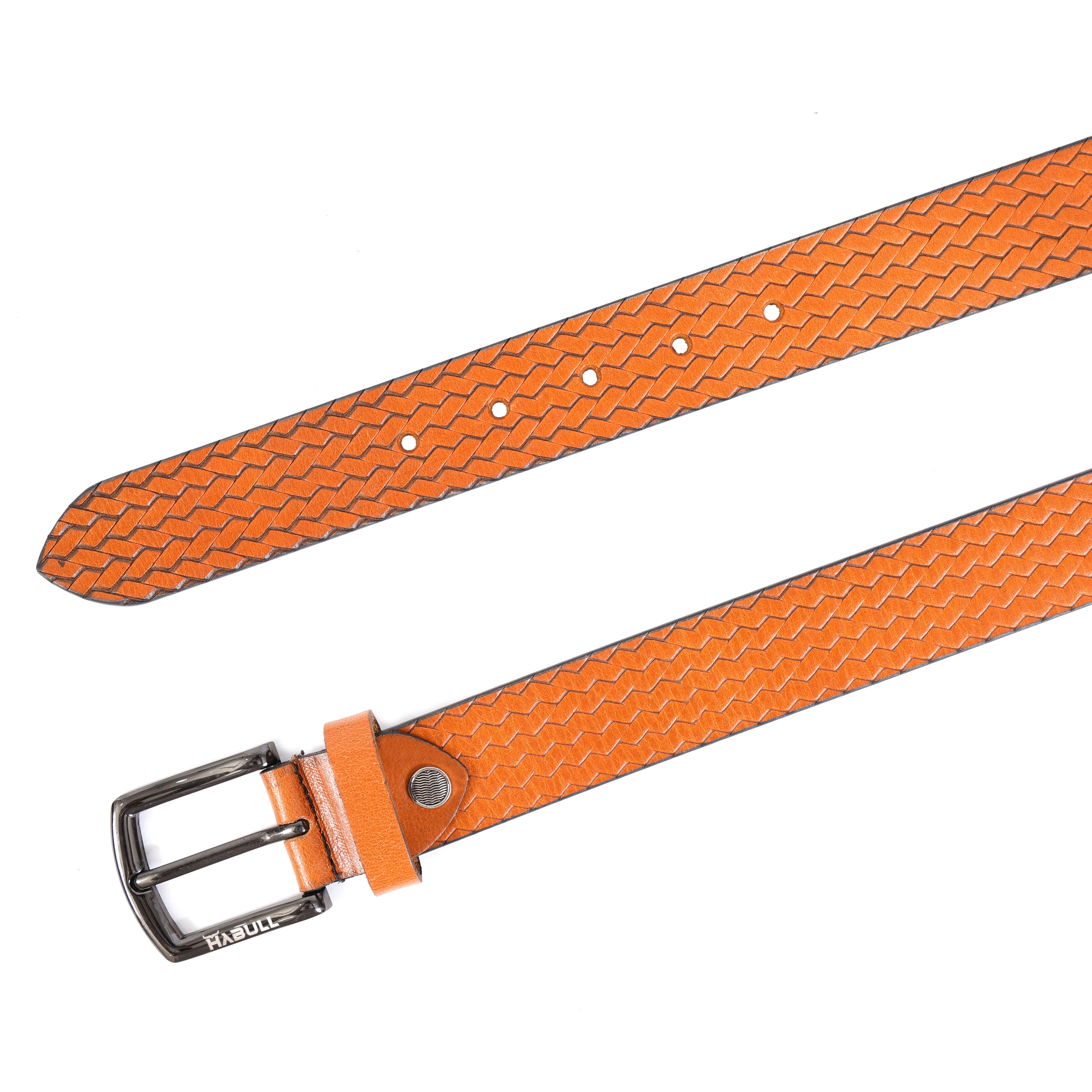 Classic Tan Leather Belt – Casual Genuine Leather Dress Belt for Men