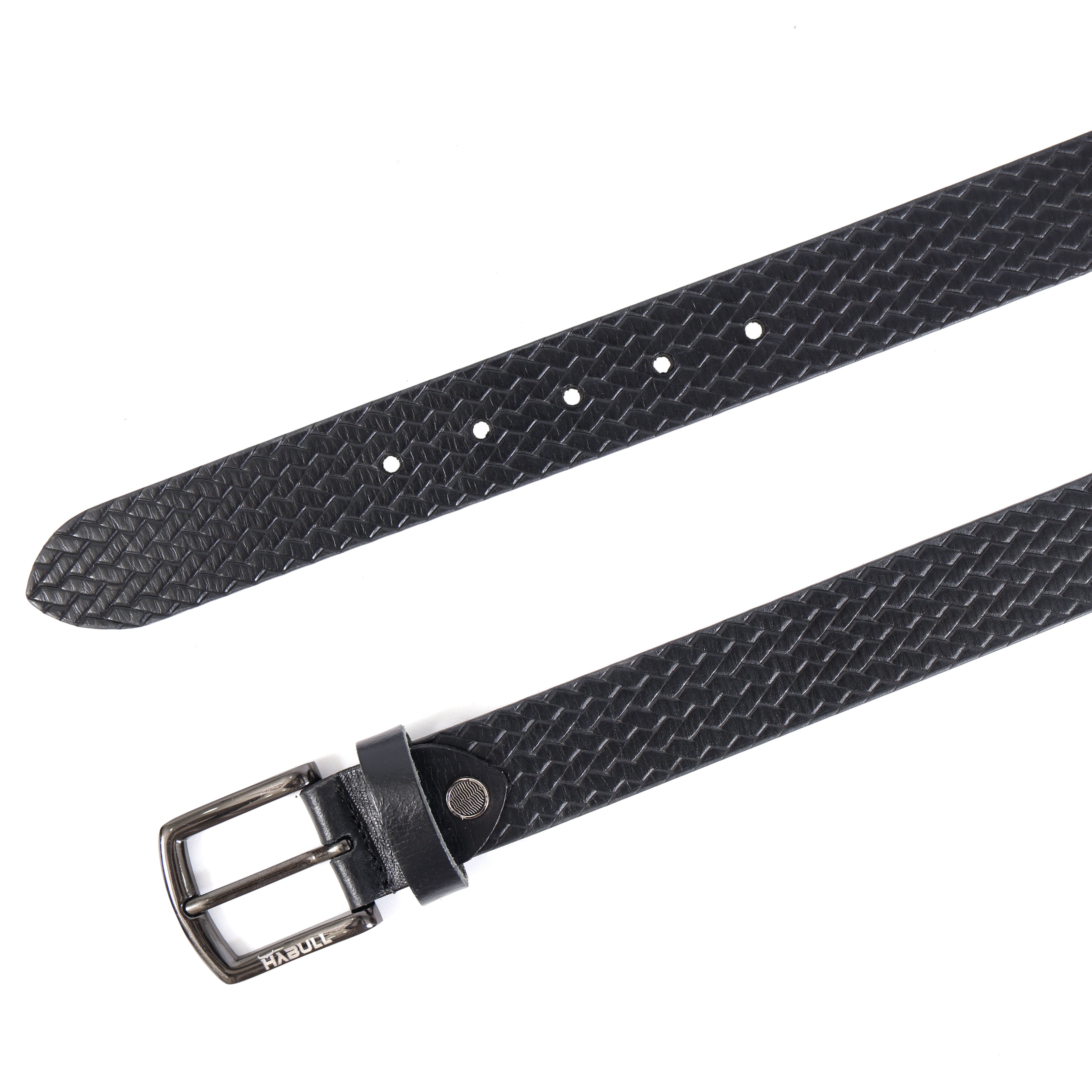 Classic Casual Black Leather Belt – Genuine Leather Everyday Belt for Men