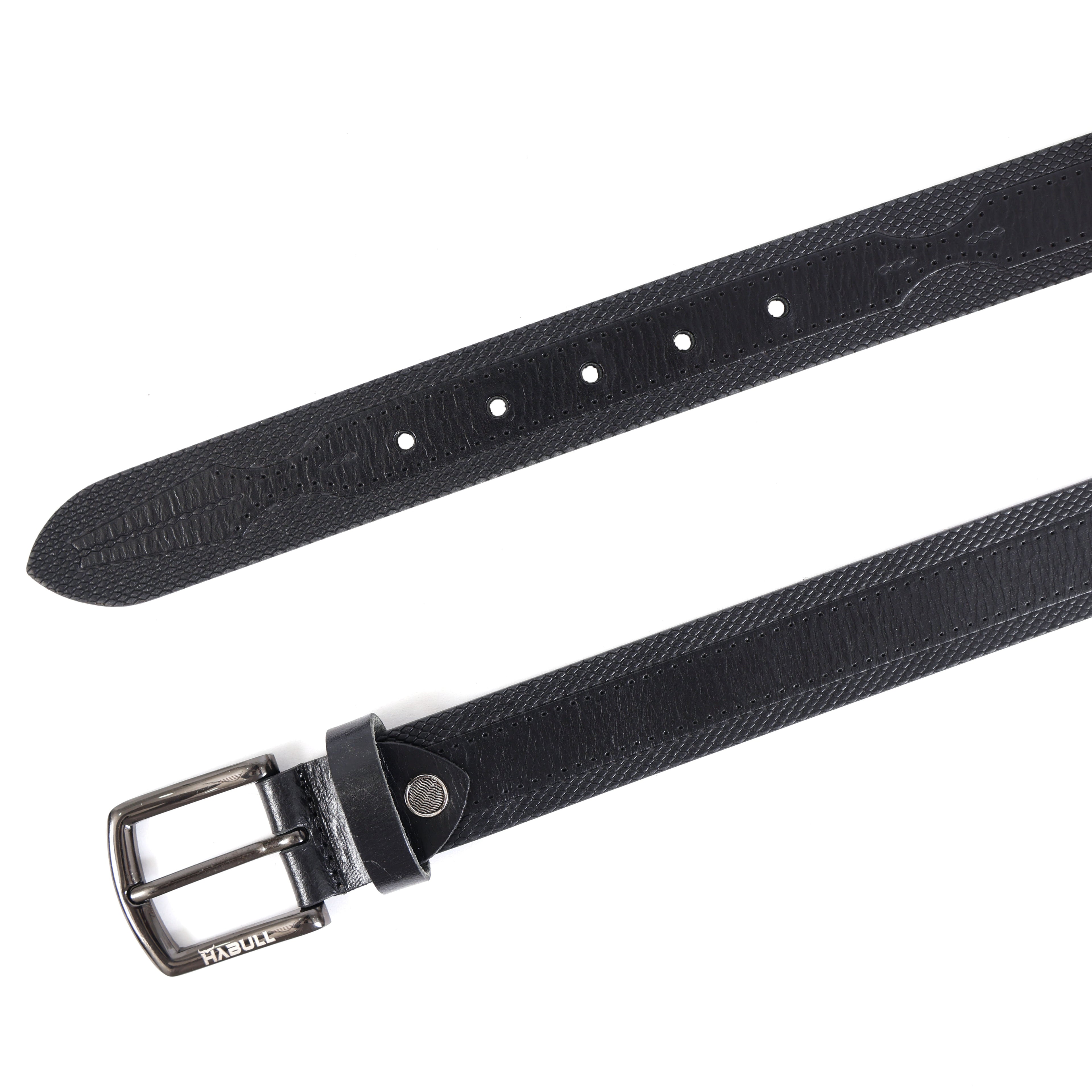 Modern Casual Black Leather Belt – Premium Genuine Leather Everyday Belt for Men