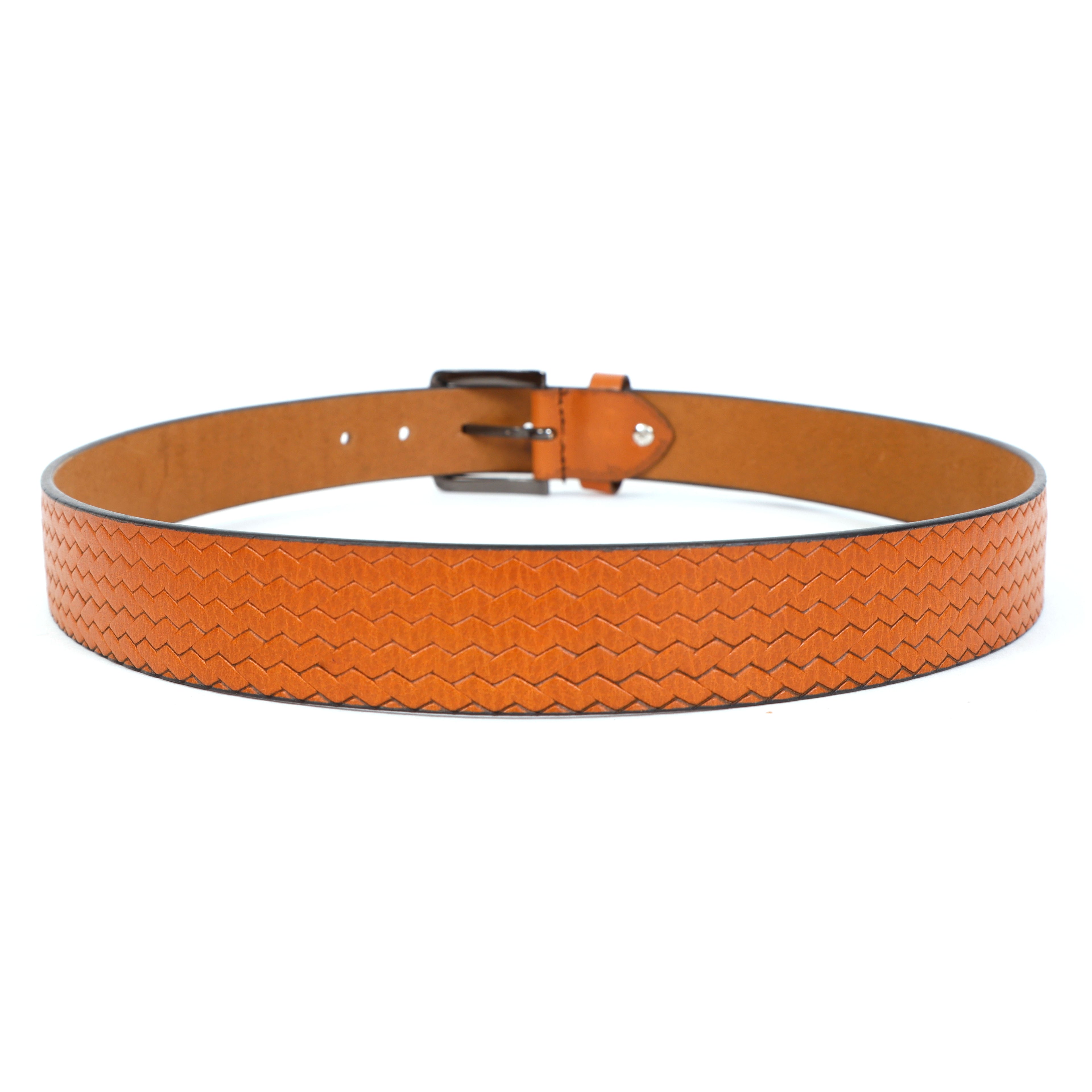 Classic Tan Leather Belt – Casual Genuine Leather Dress Belt for Men