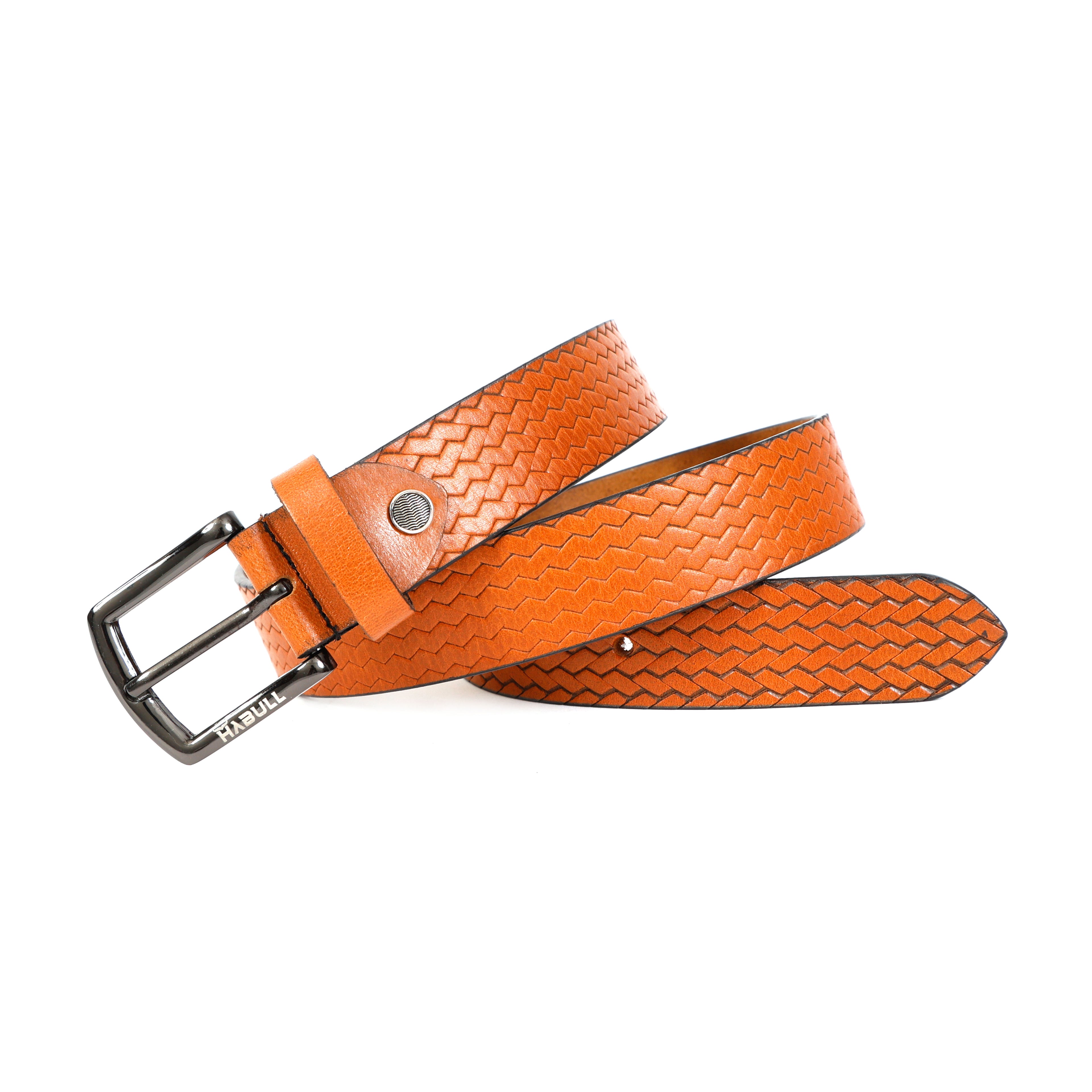 Classic Tan Leather Belt – Casual Genuine Leather Dress Belt for Men