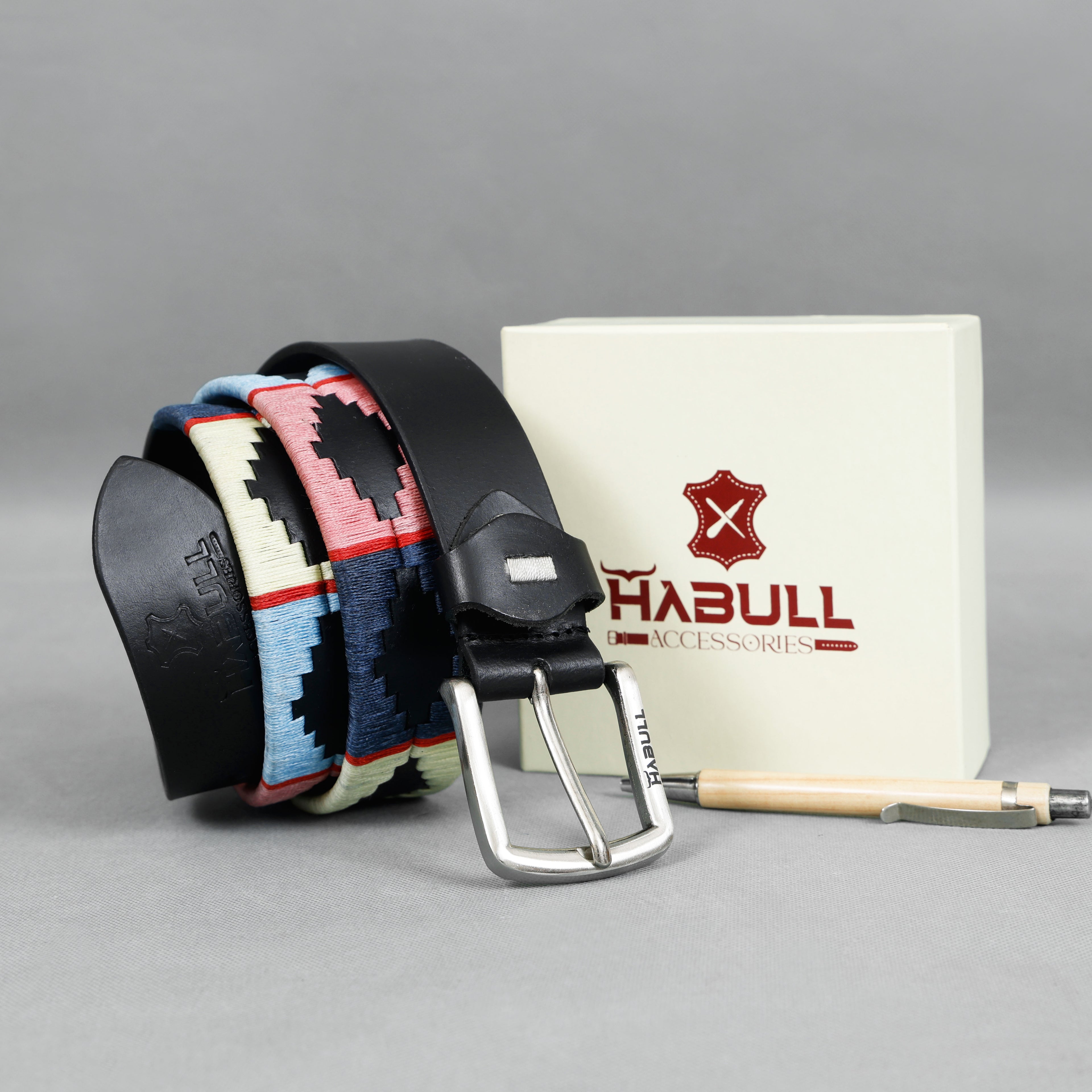 Handcrafted Genuine Leather Polo Belt with Waxy Thread Stitching | Premium Argentine Pattern | HABULL