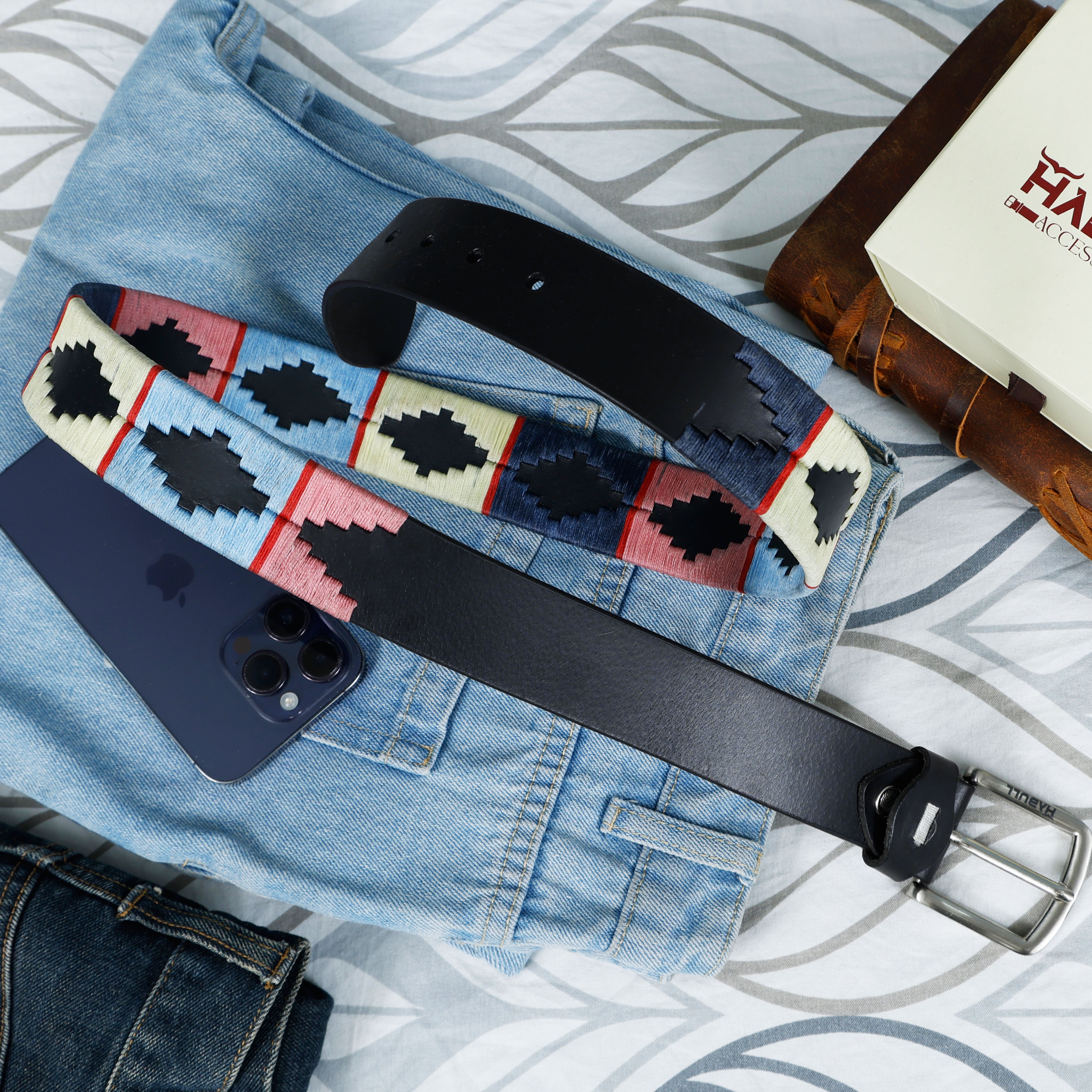 Handcrafted Genuine Leather Polo Belt with Waxy Thread Stitching | Premium Argentine Pattern | HABULL