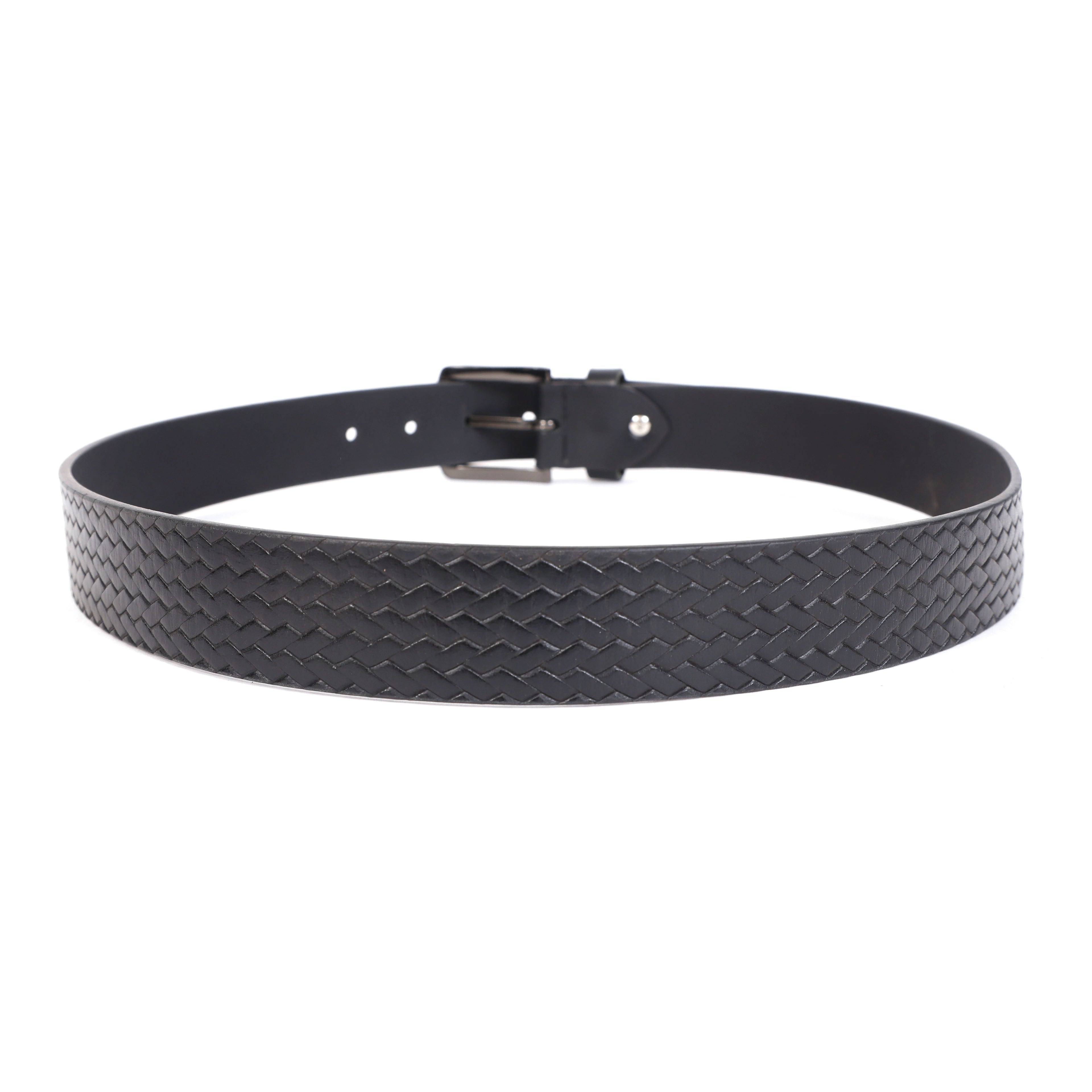 Classic Casual Black Leather Belt – Genuine Leather Everyday Belt for Men