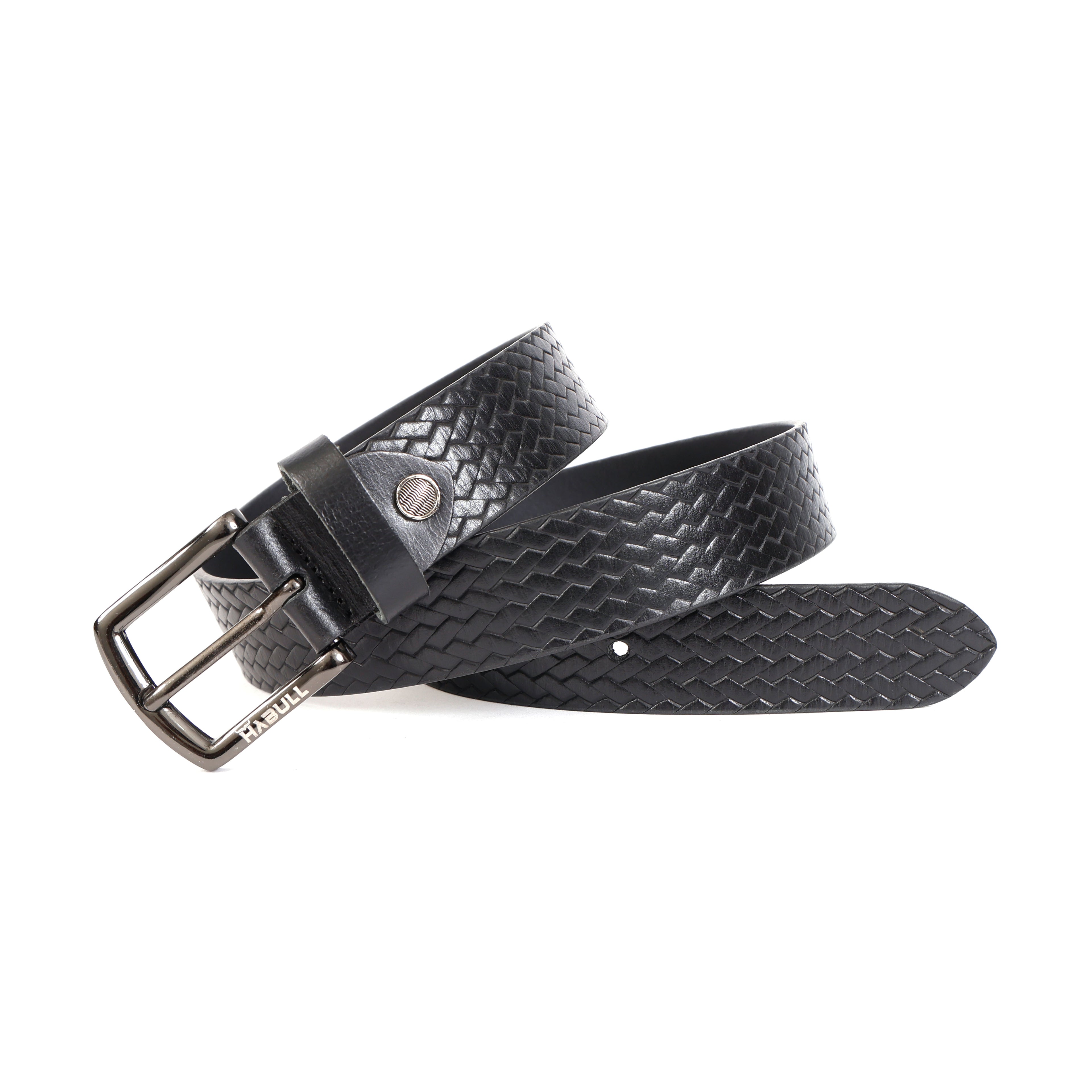 Classic Casual Black Leather Belt – Genuine Leather Everyday Belt for Men