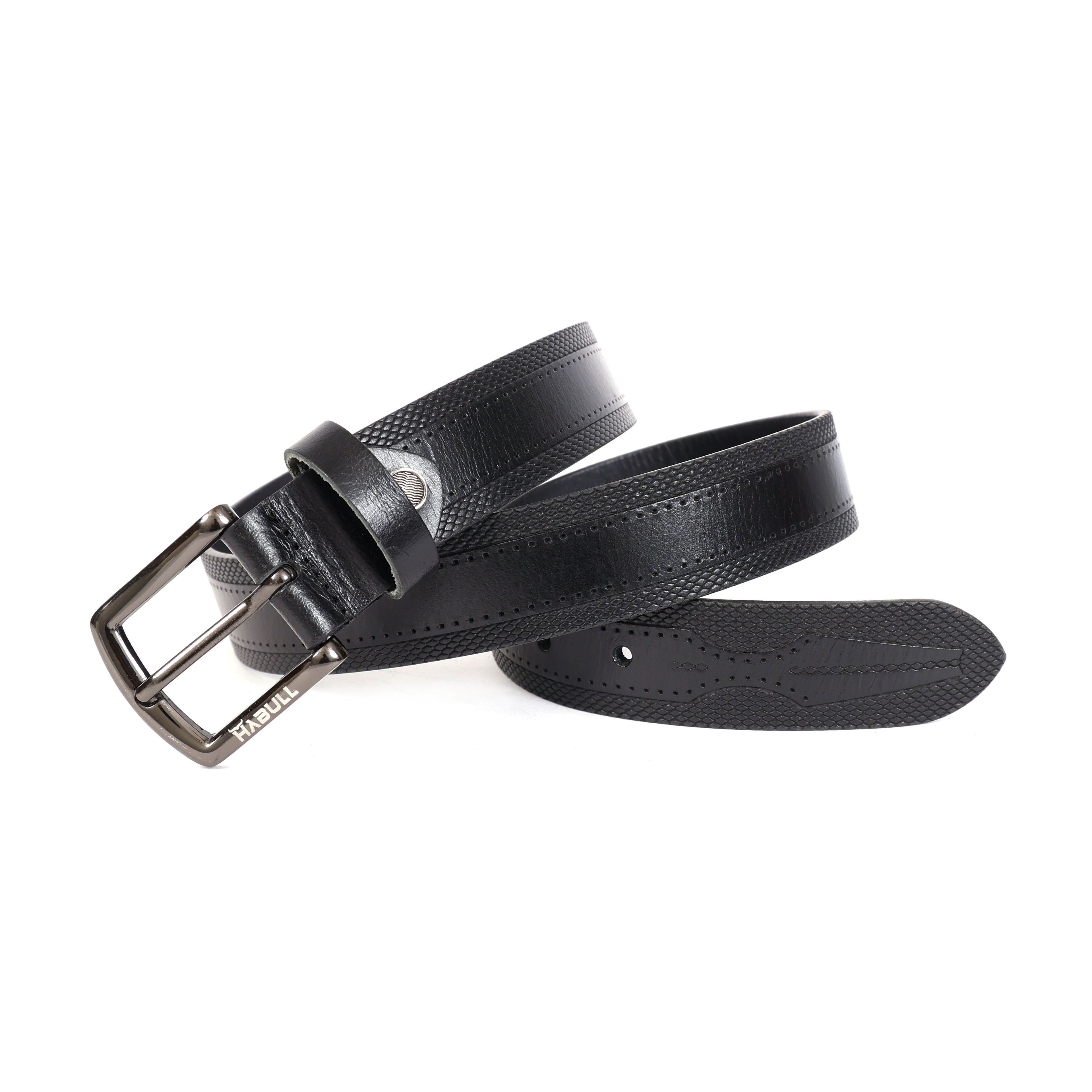 Modern Casual Black Leather Belt – Premium Genuine Leather Everyday Belt for Men