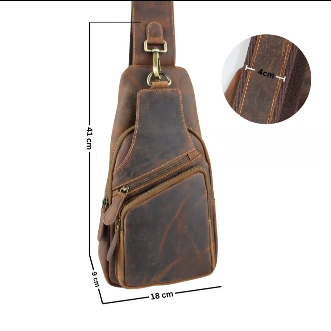 Premium Genuine Leather Sling Bag – Stylish, Durable & Perfect for Everyday Use