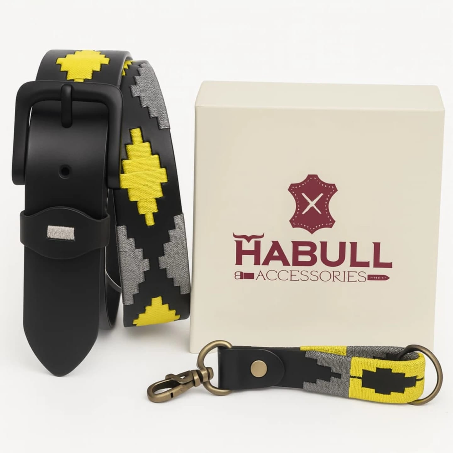 Premium Handcrafted Leather Belt with Matching Keyring – Habull Accessories