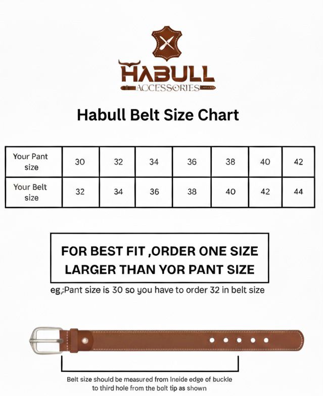 HABULL Handcrafted Genuine Polo Leather Belt for Men – with Free Leather Keyring | Stylish, Durable & Elegant Gift Combo